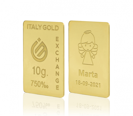 Sztabka Złota  prezent na Chrzest 18Kt 10gr IGE GOLD